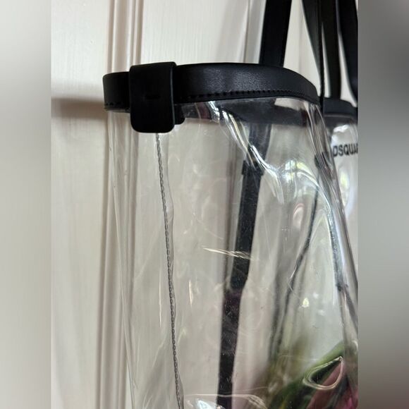 Dsquared2 authentic large PVC leather tote with multi color PVC zip pouches. - Picture 7 of 16